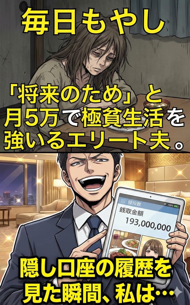 月5万の極貧生活を強いるエリート夫