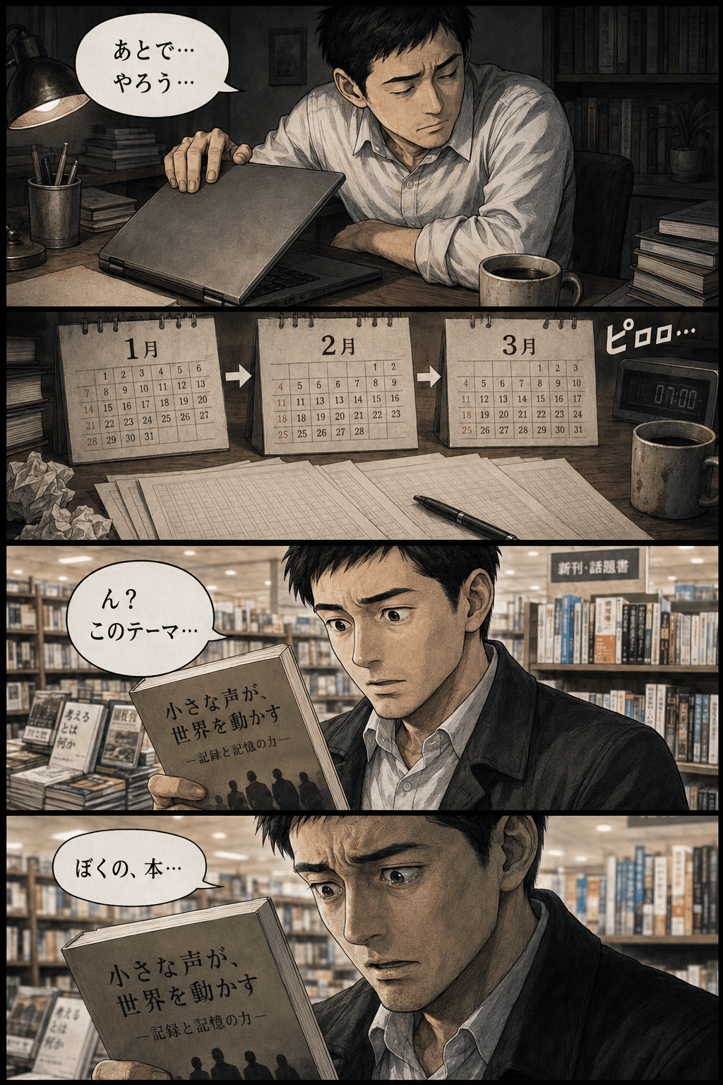 『あとで』の3ヶ月後、書店で見つけたもの ─ 4コマ漫画